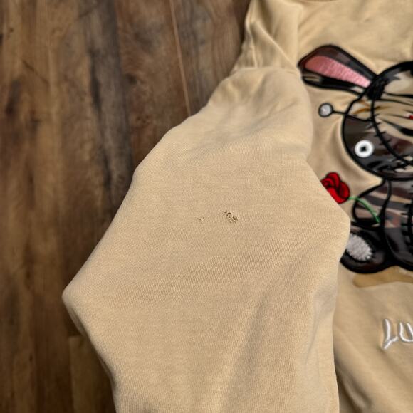 BKYS Lucky Charm Sweatshirt Men's‎ Medium Yellow Embroidered Crew Neck 6468 - Picture 8 of 13